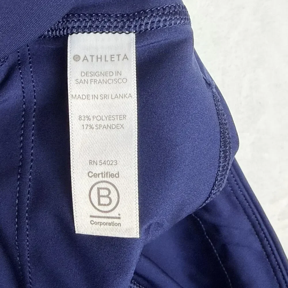 Athleta Navy Blue Accelerate 7/8 Tight Leggings XS Zero Edge Hem Activewear - Picture 7 of 9